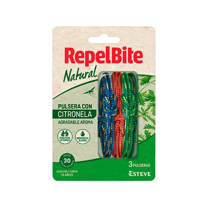 Repel Bite Natural Pack Pulsera con Citronela 3 unidades
